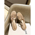 Damen elegante Sandalen mit funkelnden Strassdetails