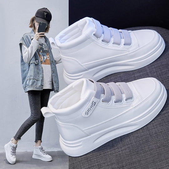 Damen Sportliche High-Top Sneakers mit verstellbaren Riemen R&B