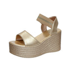 Damen Plateausandaletten mit elegantem Riemen und rutschfester Sohle R&B