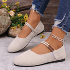 Damen Ballerinas mit verstellbarem Riemen R&B