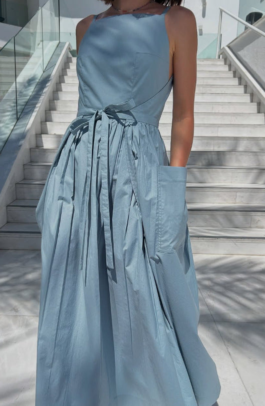Damen Maxi-Kleid mit schwingendem Rock und praktischen Seitentaschen R&B