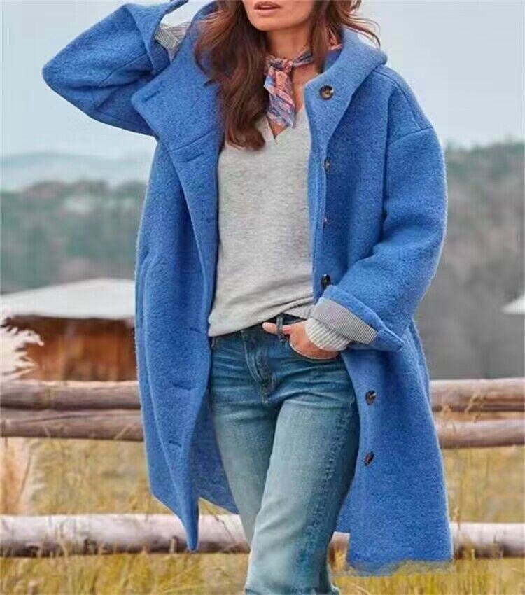 Damen Oversized Wollmantel R&B