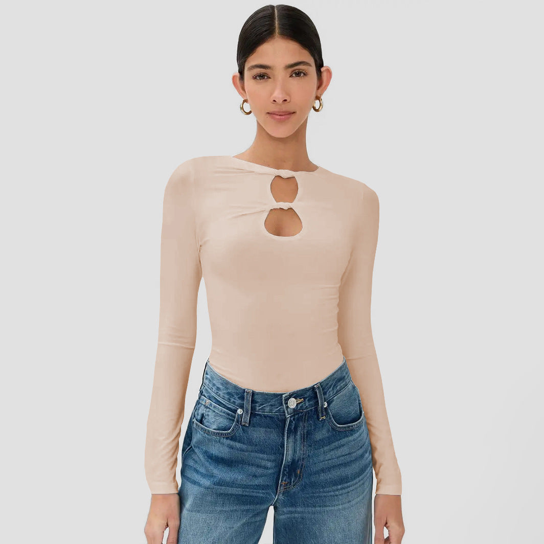 Damen Langarm Oberteil mit raffinierten Cut-Outs und eleganten Details R&B