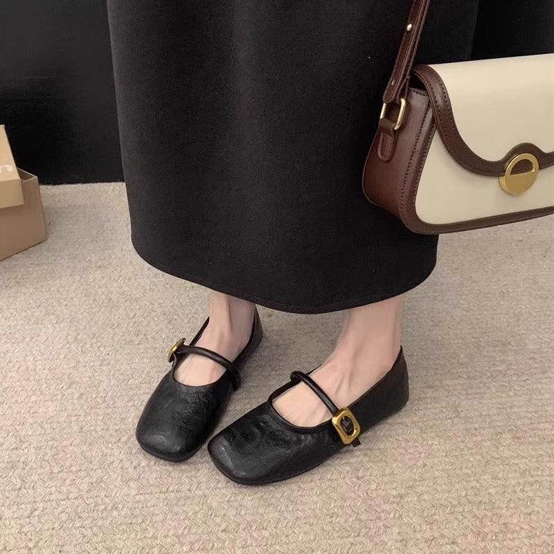Damen Ballerinas mit verspieltem Riemendesign und elegantem Schnallenakzent R&B