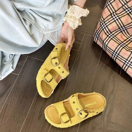 Damen bequeme Clogs mit verstellbarem Schnallenverschluss und weichem Innenfutter R&B