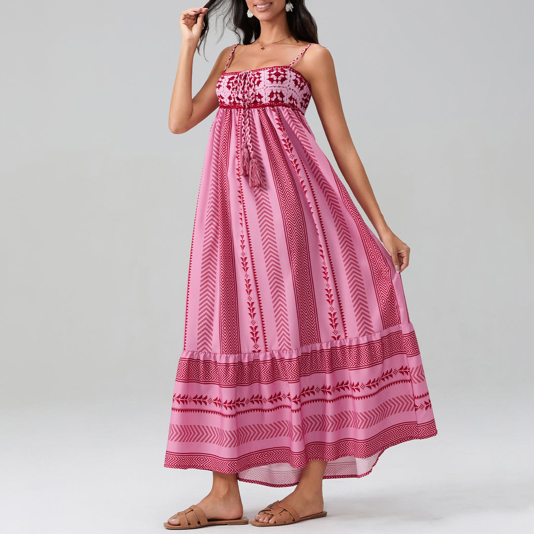 Damen Maxikleid mit raffiniertem Boho-Muster R&B