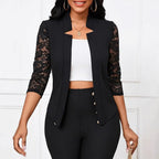 Damen Blazerjacke mit Spitzeinsätzen und modernem Design R&B