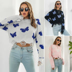Damen Strickpullover mit einzigartigem Schmetterlingsdesign und trendigem Fransenabschluss R&B