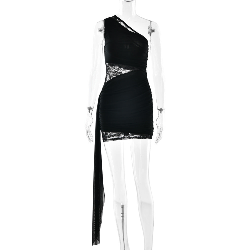 Damen Cocktailkleid mit asymmetrischem Schnitt R&B