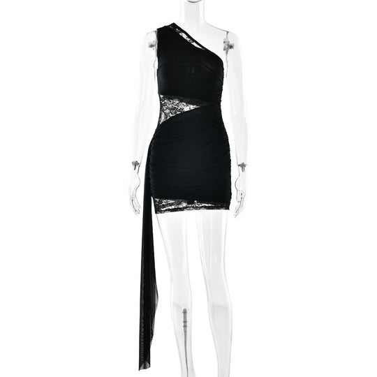 Damen Cocktailkleid mit asymmetrischem Schnitt R&B