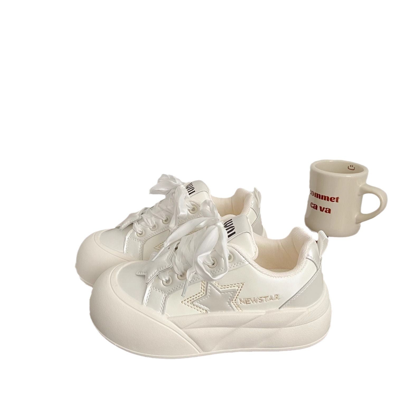 Damen Sportliche Sneakers mit modischem Design und dicker Laufsohle