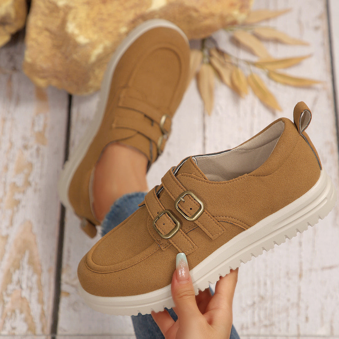 Damen Bequeme Sneakers mit doppeltem Riemendesign R&B