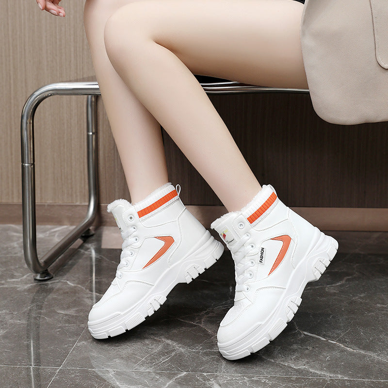 Damen modische High-Top Sneakers mit warmem Innenfutter und strapazierfähigem Obermaterial R&B