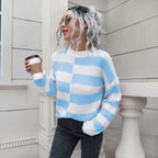 Damen Lässiger Streifenpullover mit weichem Material und lässigem Schnitt R&B