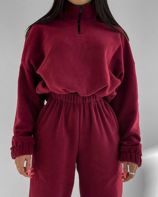 Damen Fleece-Pullover und Jogginghose mit engem Bund R&B