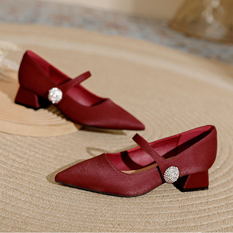 Damen elegante Ballerinas mit modischem Strassdetail