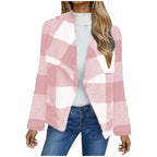 Damen Fleecejacke mit Karo-Muster