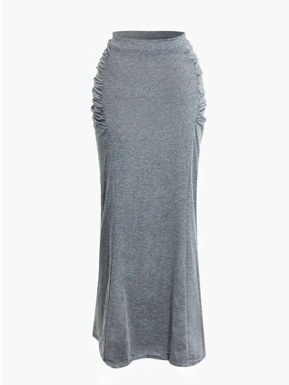 Damen Eleganter und figurumspielender Maxirock mit Rüschendetails R&B