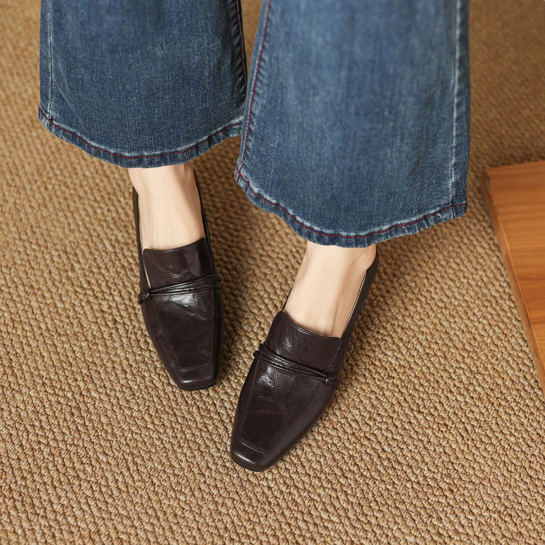 Damen elegante Mokassins mit modischem Riemen R&B