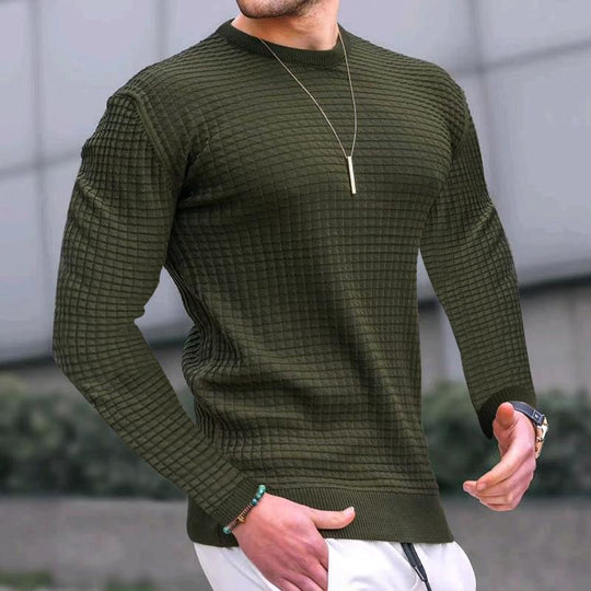 Herren strukturierter Langarmpullover R&B