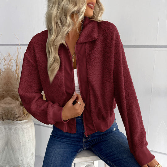 Damen kuschelige Fleecejacke R&B