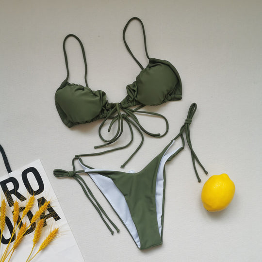 Damen Triangel-Bikini mit regulierbaren Bindebändern R&B