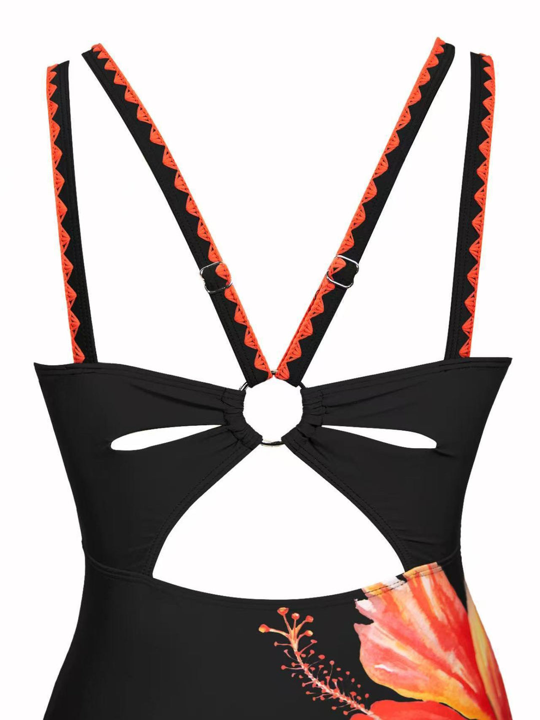 Damen Eleganter Badeanzug mit Blumenapplikationen R&B