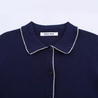 Damen Strickjacke mit eleganter Bubikragen und feinen Knopfdetails R&B
