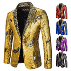 Herren extravagante Pailletten-Blazerjacke R&B
