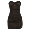 Damen Figurumspielendes Neckholder Kleid mit eleganten Rüschendetails R&B