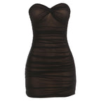 Damen Figurumspielendes Neckholder Kleid mit eleganten Rüschendetails R&B