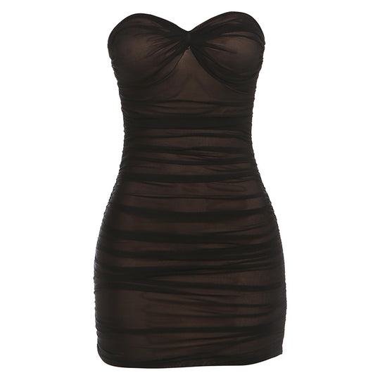 Damen Figurumspielendes Neckholder Kleid mit eleganten Rüschendetails R&B