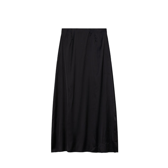 Damen Bodenlanger Satin Maxi-Rock R&B