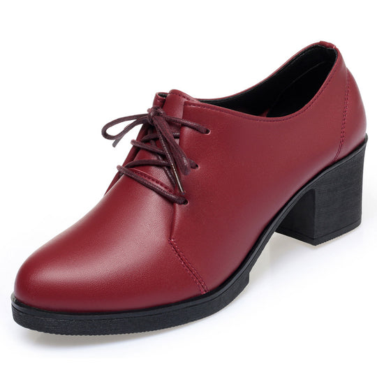 Damen Elegante Schnürschuhe mit bequemen Blockabsatz und modischem Obermaterial R&B