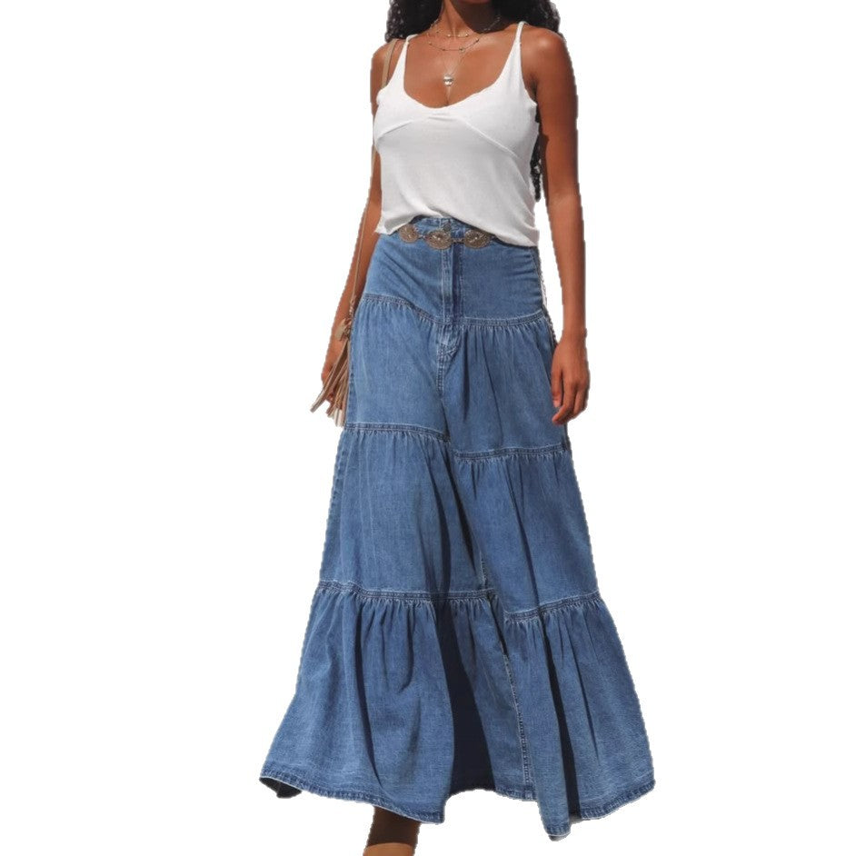 Damen luftiges Jeanskleid R&B