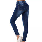 Damen lässige Skinny Jeans im distressed Look R&B
