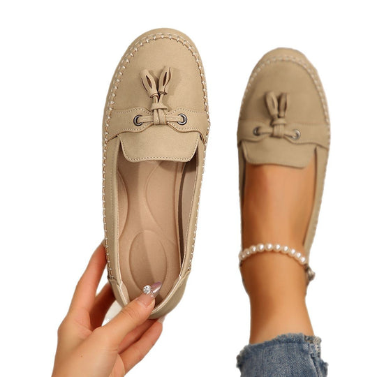 Damen Mokassin-Schuhe mit dekorativem Knoten R&B
