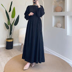 Damen Maxikleid mit strukturiertem Design und Puffärmeln R&B