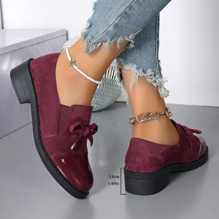 Damen elegante Mokassins mit modischem Schnürdesign und glänzendem Detail R&B