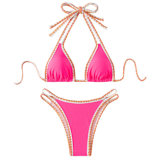 Damen Triangel-Bikini mit dekorativen Bändern R&B