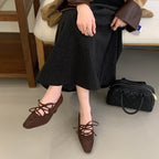 Damen Elegante Ballerinas mit Schnür-Design R&B