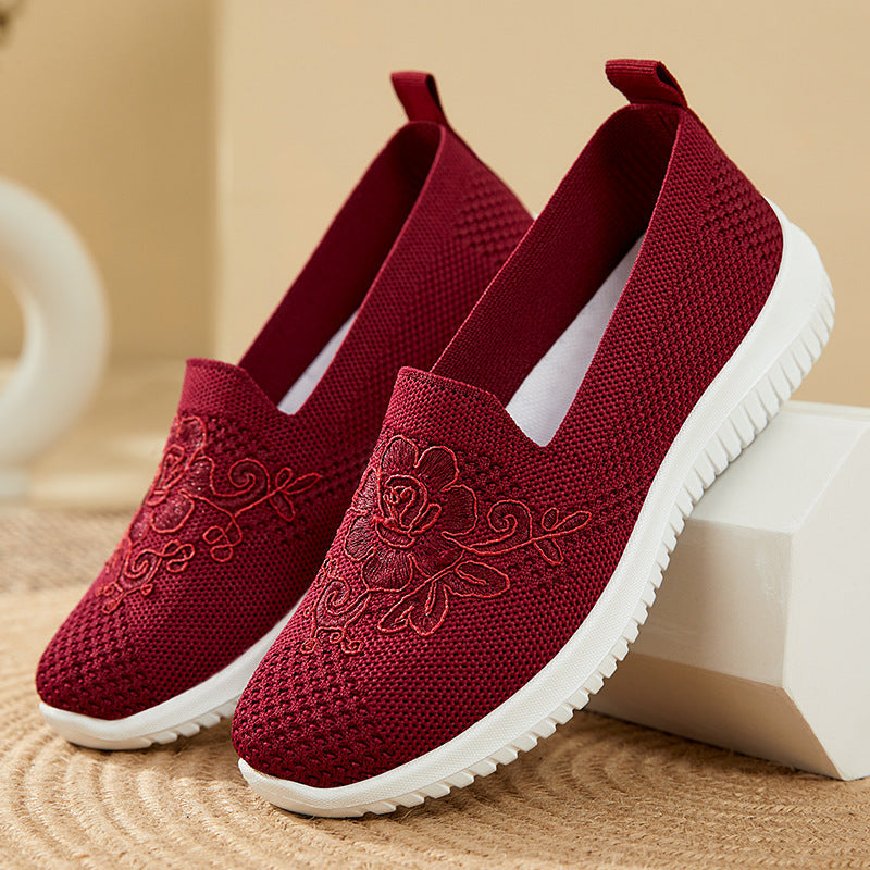 Damen Slip-On Sneakers mit floralen Details R&B