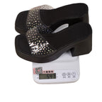 Damen Glamouröse Plateau-Sandalen mit durchsichtigen Riemen und Strassdetails R&B