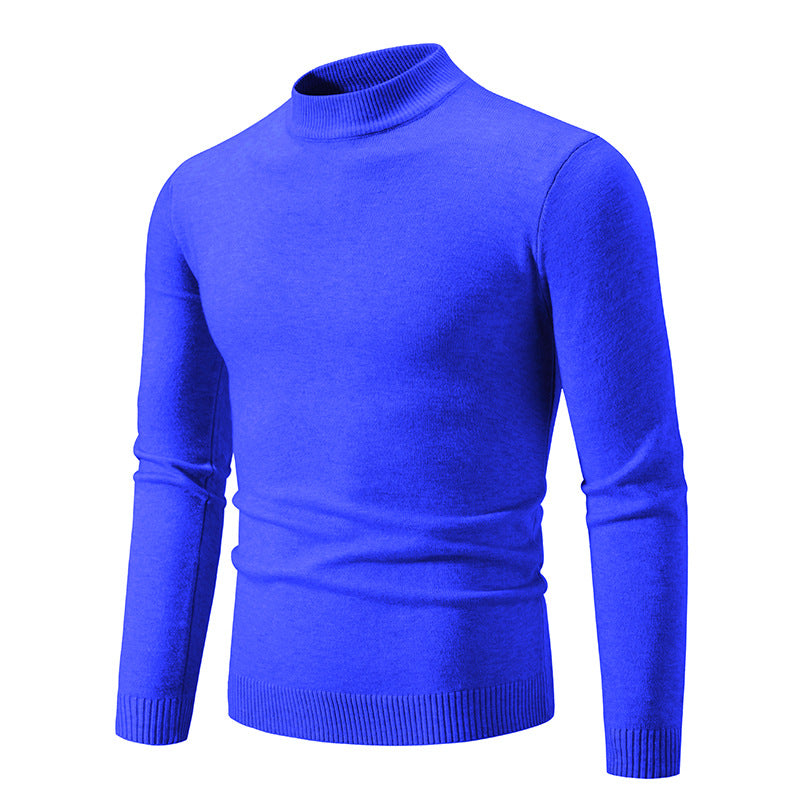 Herren Feinstrickpullover mit hohem Kragen und elastischen Bündchen R&B