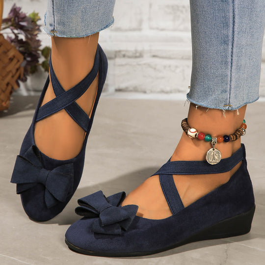 Damen Ballerina-Schuhe mit verstellbaren Riemen und elegantem Schleifendetail R&B