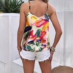 Damen Chice Spaghetti-Top mit farbenfrohem Pinselstrich-Design R&B
