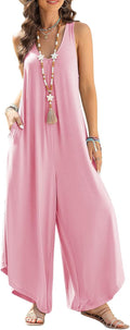Damen luftiger Jumpsuit mit weitem Bein und praktischen Taschen R&B