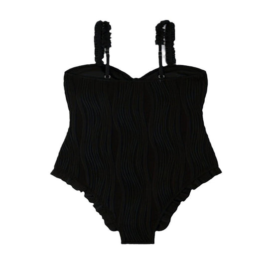 Damen Bademode mit elegantem Wellenmuster und Rüschenakzenten R&B