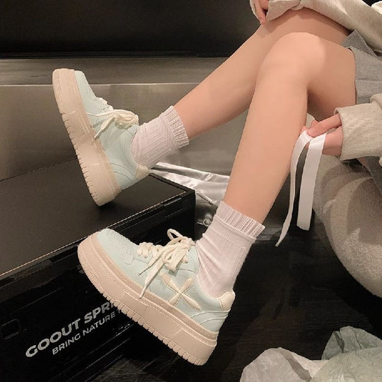 Damen modische Sneaker mit extrahoher Plattform und atmungsaktiver Oberfläche R&B