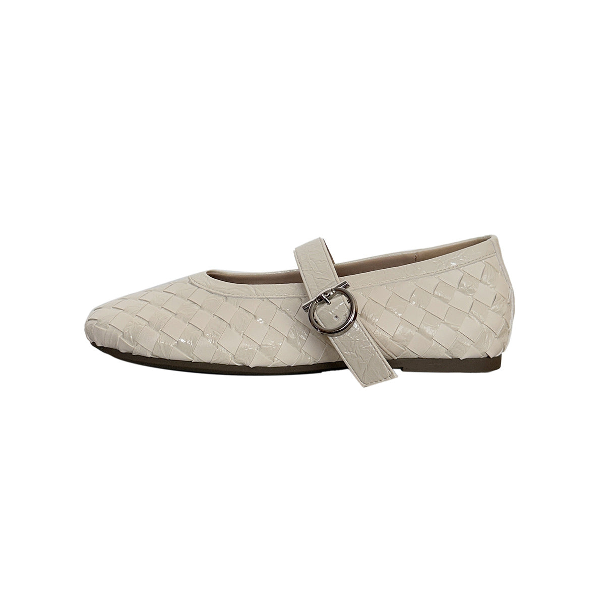 Damen Ballerinas mit modischem Flecht-Design und dekorativem Riemchen R&B